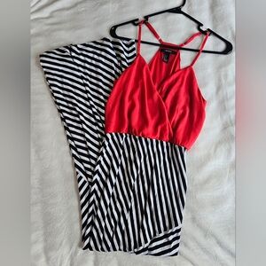 Forever 21 Red & Black Striped Maxi Dress